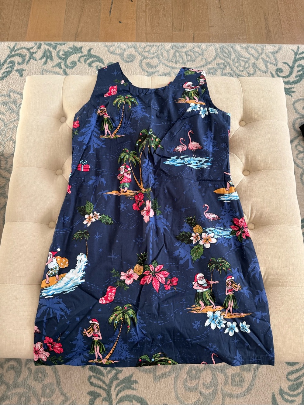 Kids Navy Tropical Holiday Pajama Dress